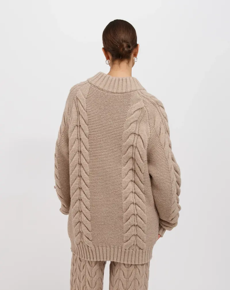 Brunette The Label Sophie Cable Knit Not Your Boyfriends 1/2 Zip