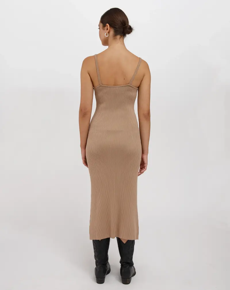 Brunette The Label Jennifer Rib Knit Maxi Dress