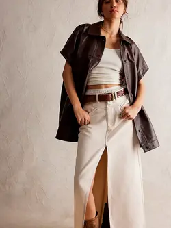 Free People Come As You Are Cord Maxi Skirt