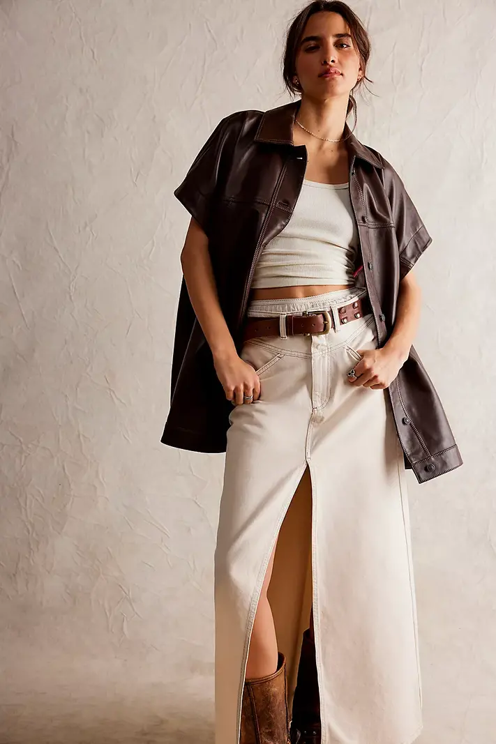 Free People Come As You Are Cord Maxi Skirt