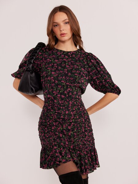 MinkPink Faye Puff Sleeve Mini Dress