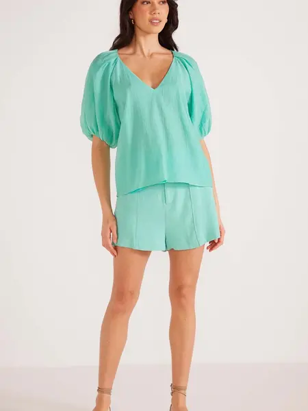 MinkPink Lucie Puff Sleeve Blouse