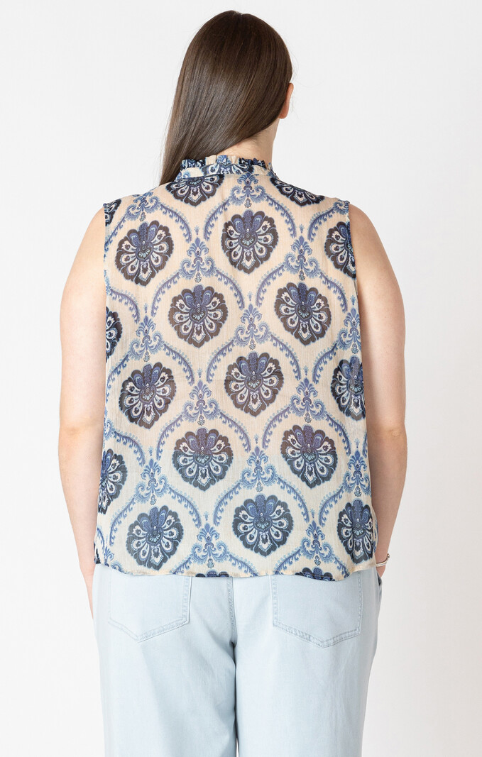 Dex Sleeveless Smocked Shoulder Blouse