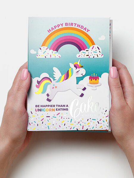 InstaCake Unicorn Birthday Cake Card Vanilla