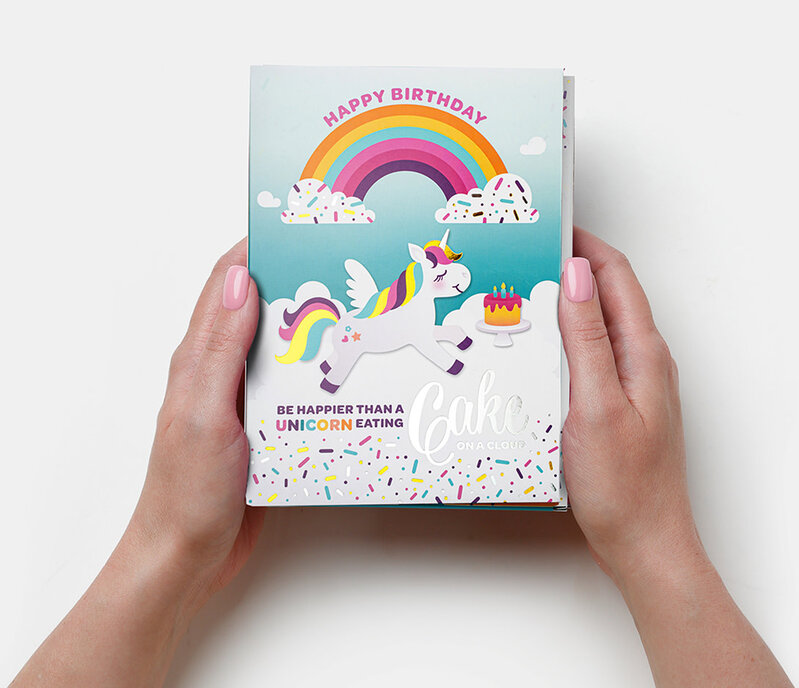 InstaCake Unicorn Birthday Cake Card Vanilla