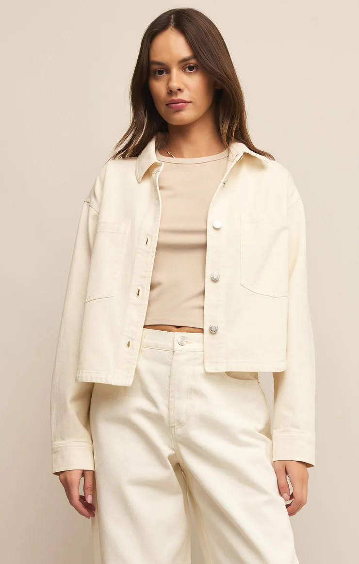 All Day Cropped Denim Jacket - Dutch Growers Saskatoon