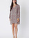 Black Tape Pleated A-Line Long Sleeve Dress