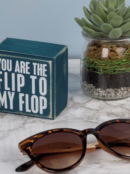 Everyday Primitives By Kathy Flip To My Flop Box Sign 3x3"