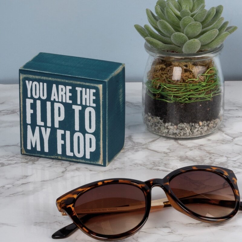 Everyday Primitives By Kathy Flip To My Flop Box Sign 3x3"