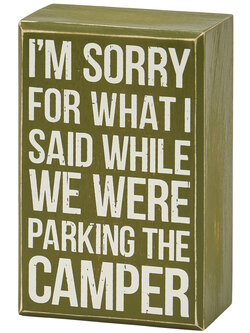 Everyday Primitives By Kathy Parking The Camper Box Sign 3x4.75"