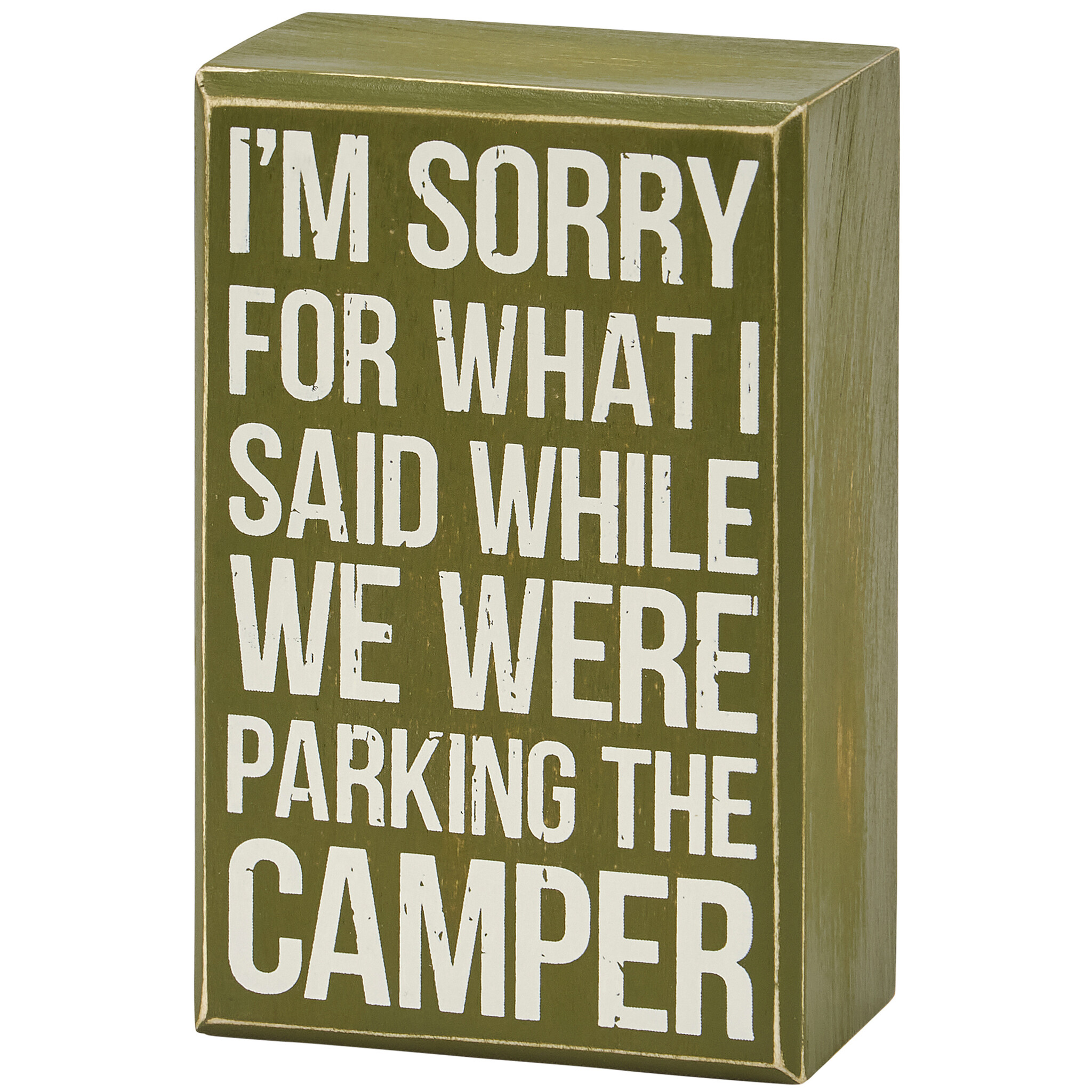 Everyday Primitives By Kathy Parking The Camper Box Sign 3x4.75"