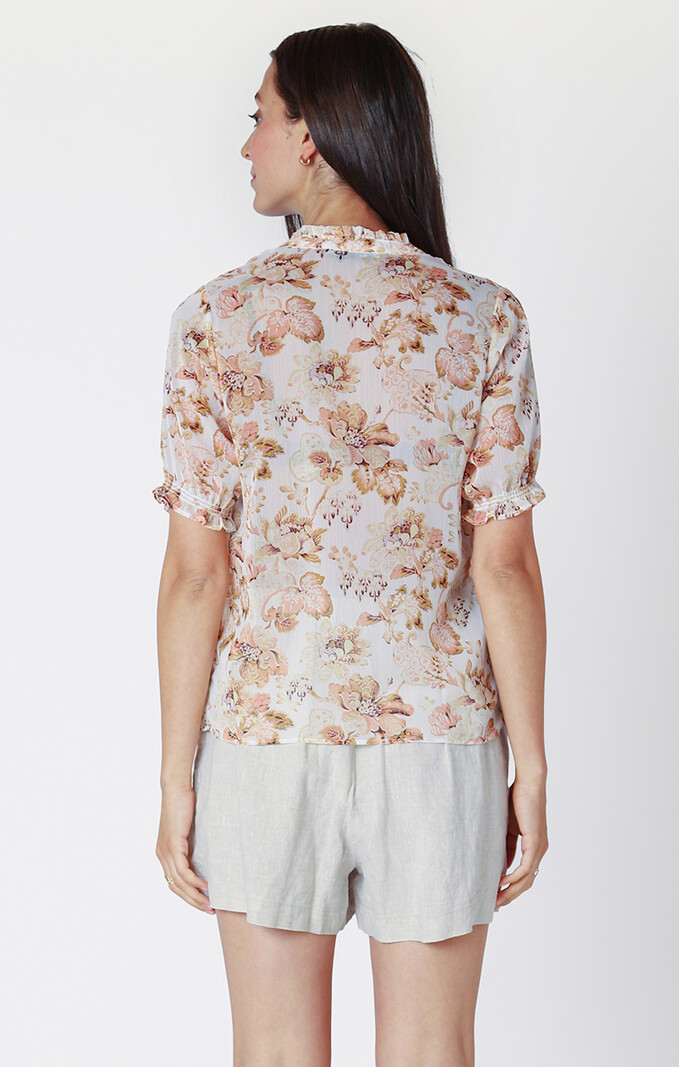 Dex Short Sleeve Button Front Blouse