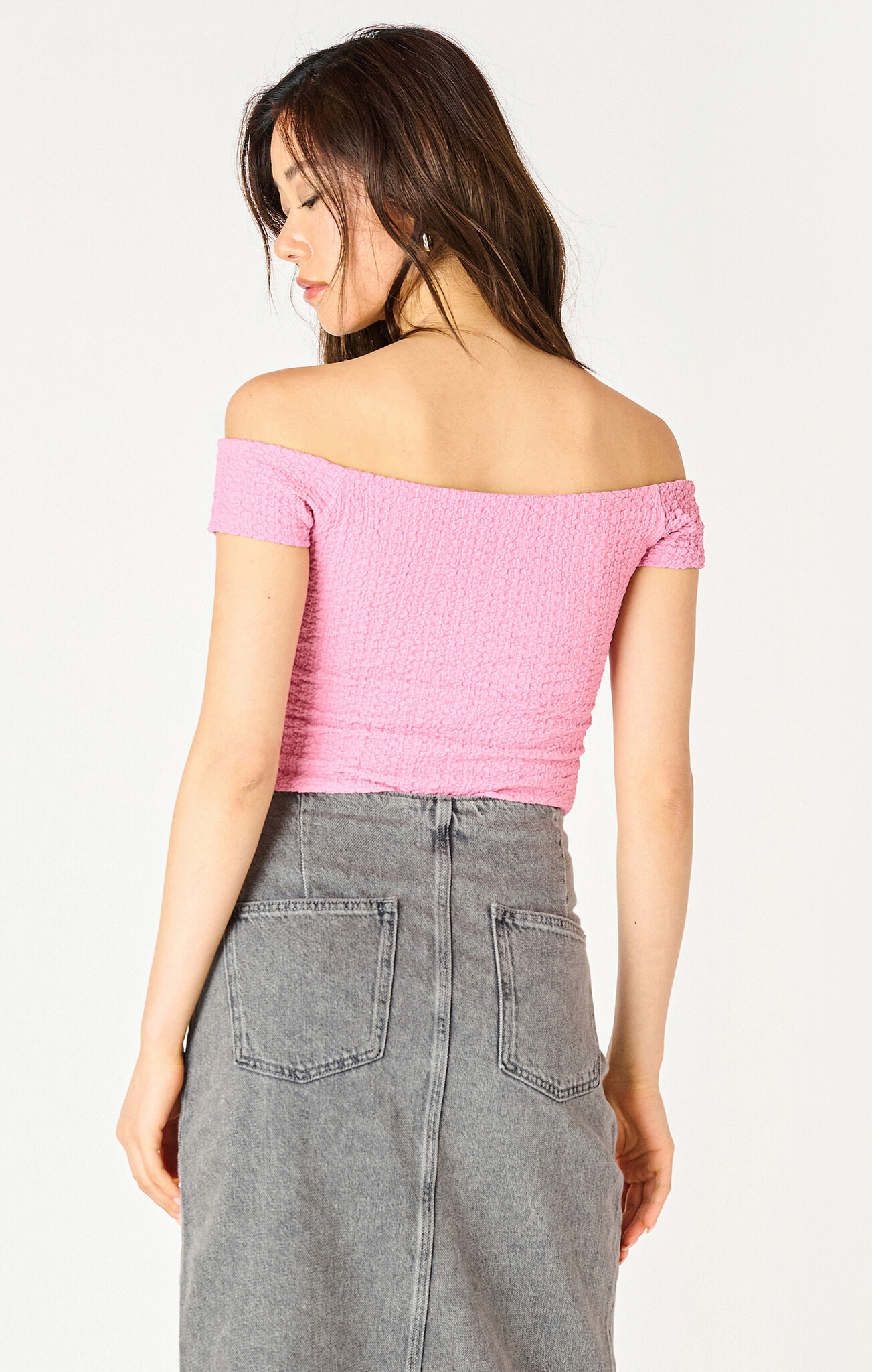 Dex Off Shoulder Textured Top