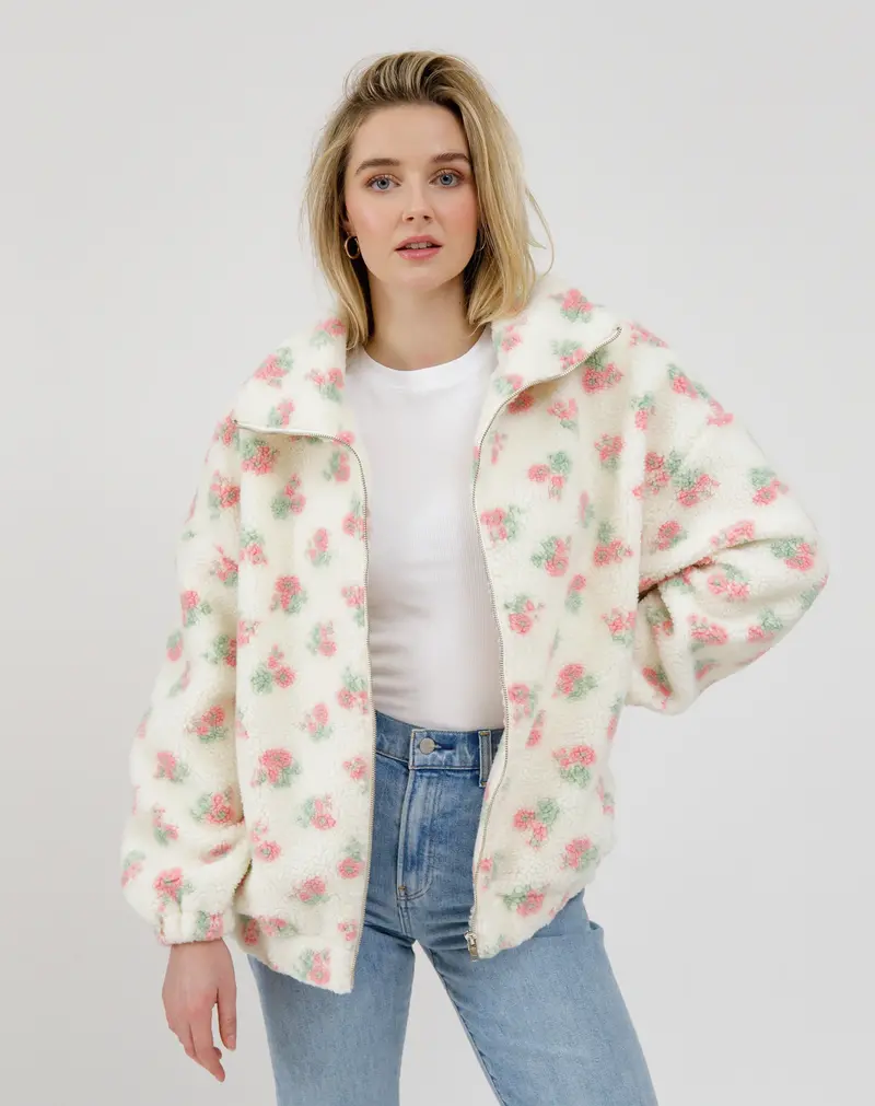 Brunette The Label Sherpa Full Zip Jacket