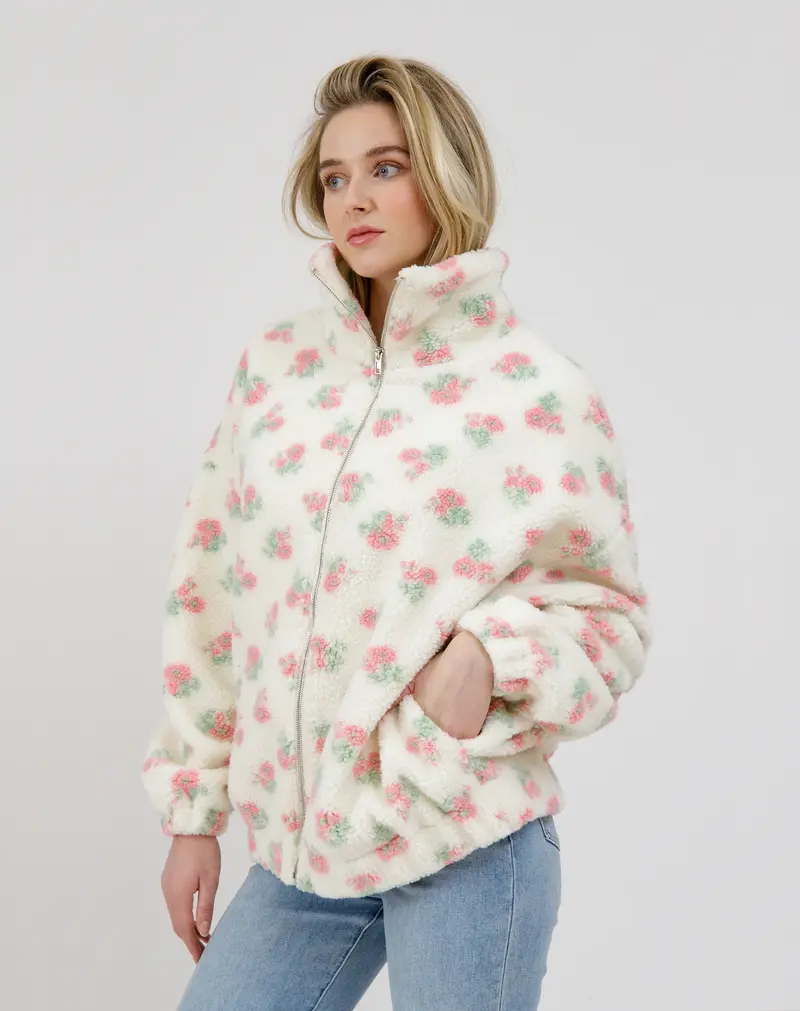 Brunette The Label Sherpa Full Zip Jacket