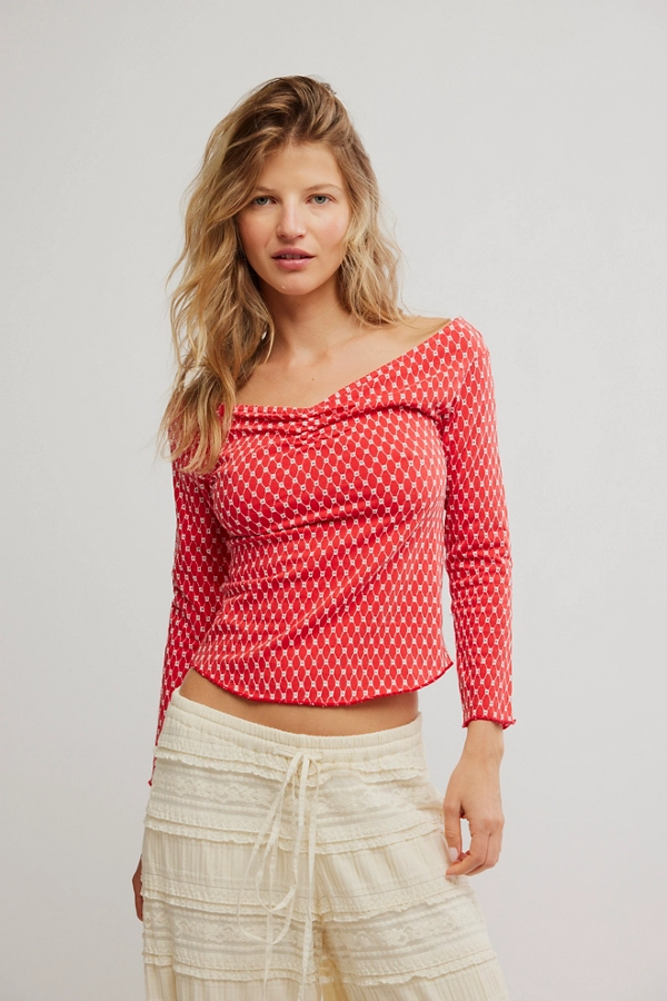 Free People Gia Eyelet Top