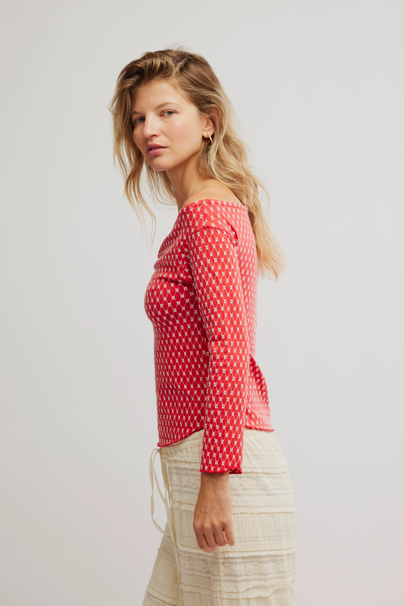 Free People Gia Eyelet Top