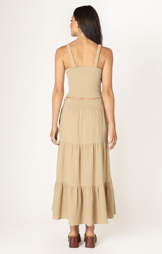 Dex Pull On Textured Midi Skirt