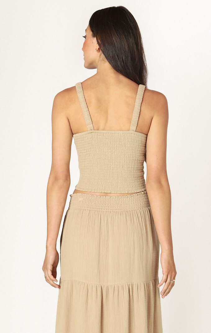 Dex Smocked Textured Tank