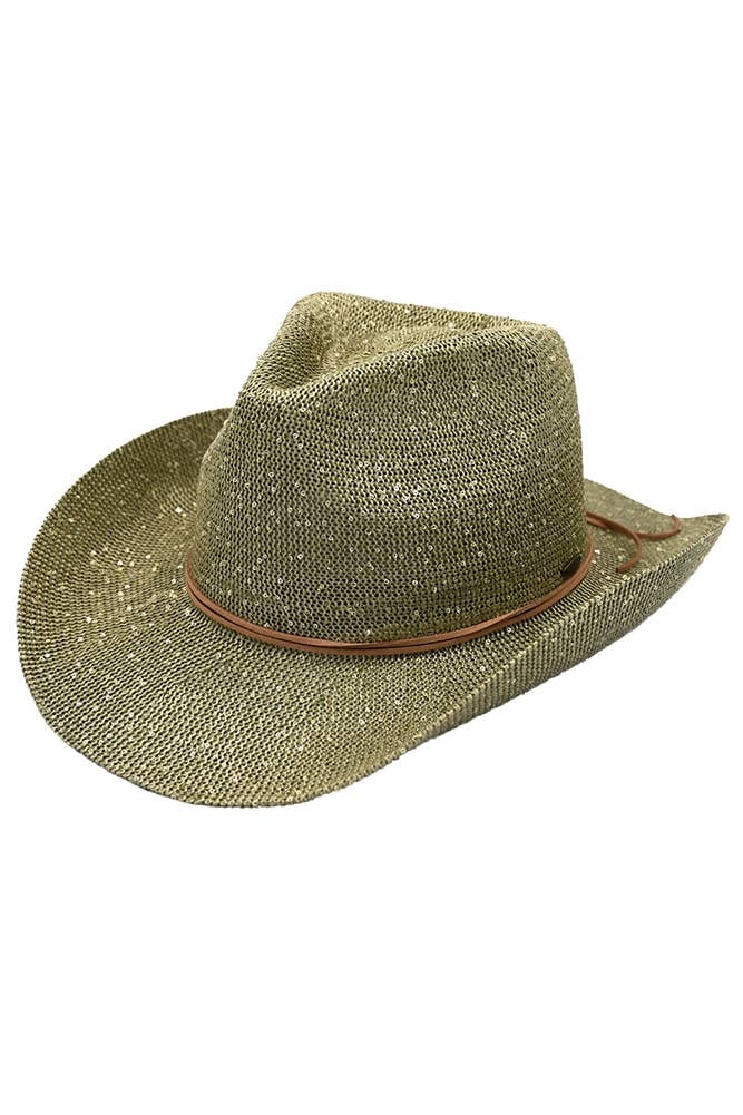 CC Cheveux Sequin Cowboy Hat