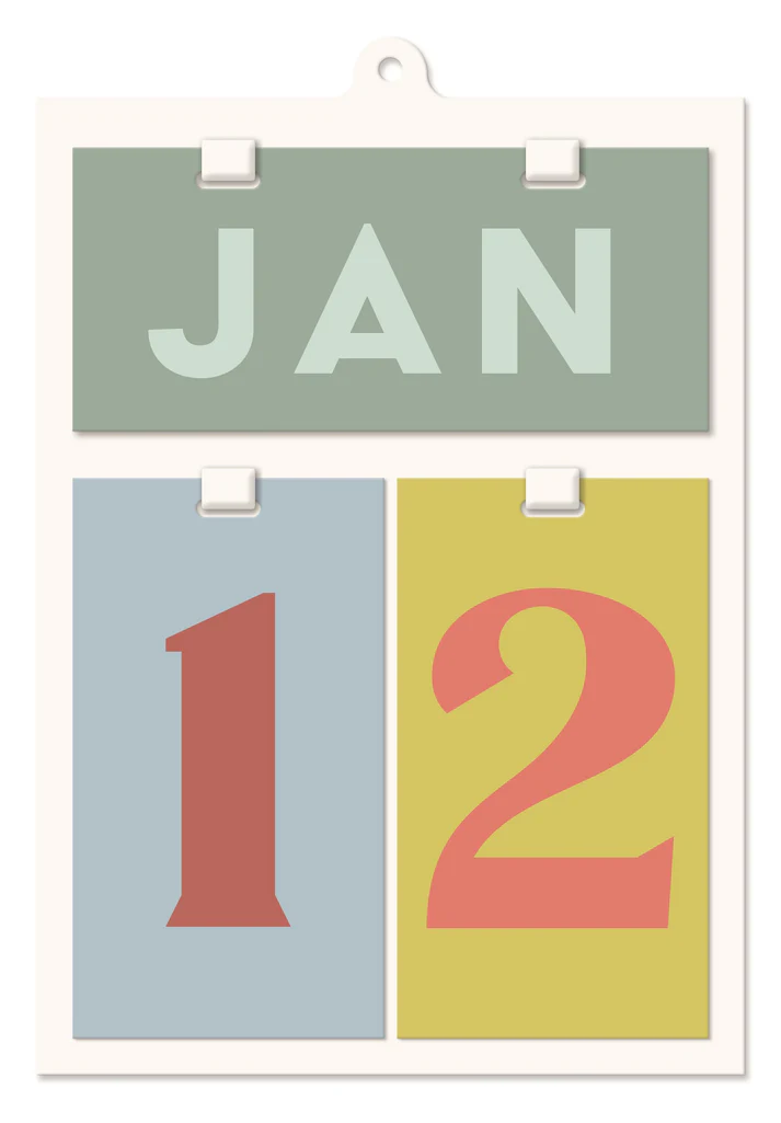 Designworks Ink Perpetual Wall Calendar Colour Block