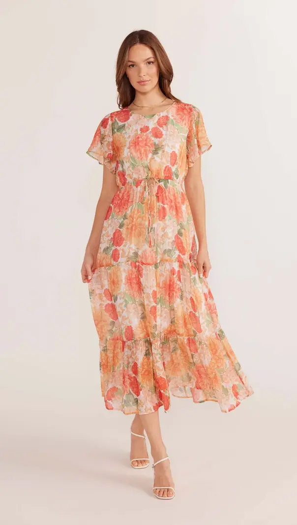 MinkPink Aida Flutter Sleeve Midi Dress