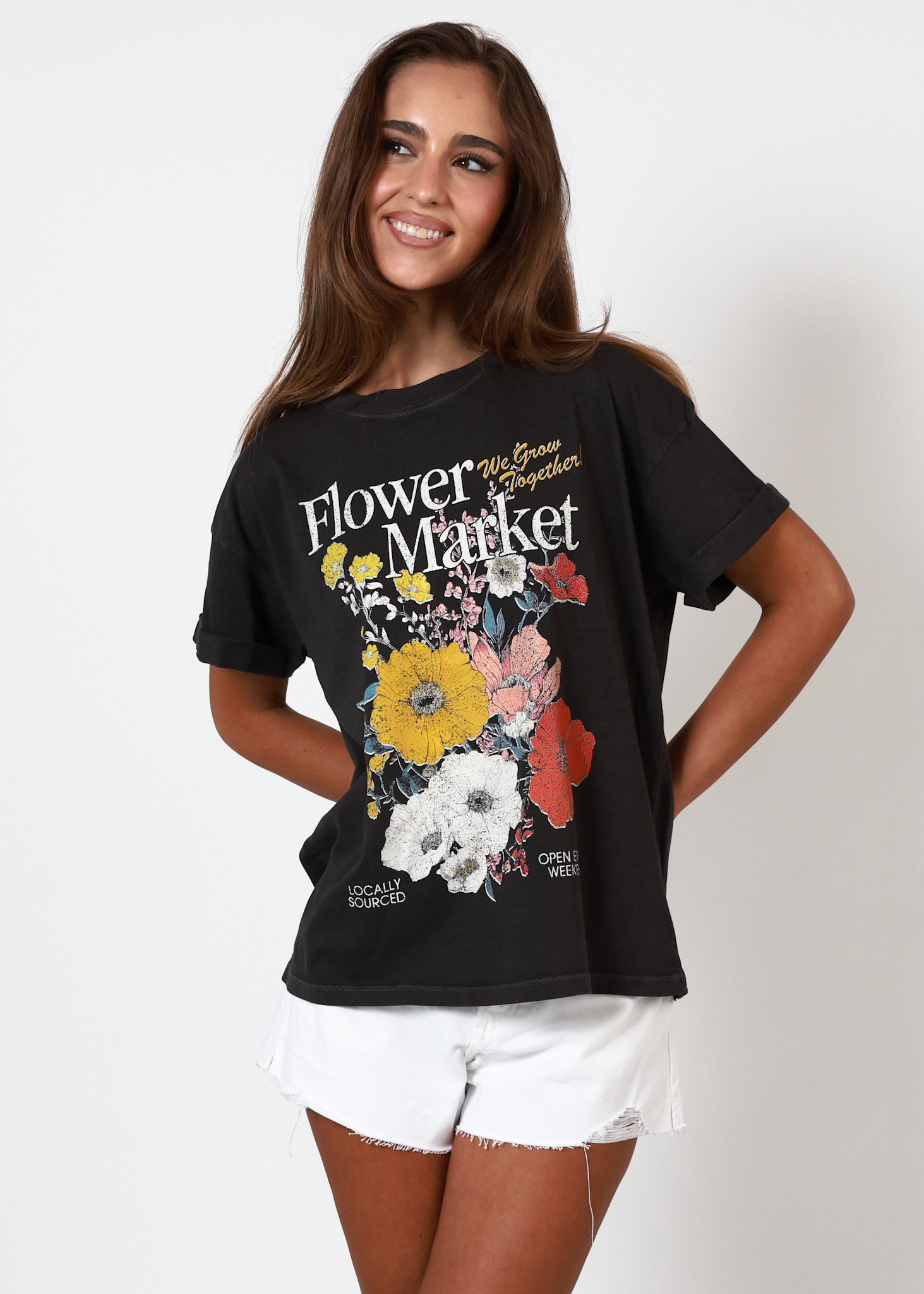 Girl Dangerous Flower Market Boyfriend Tee