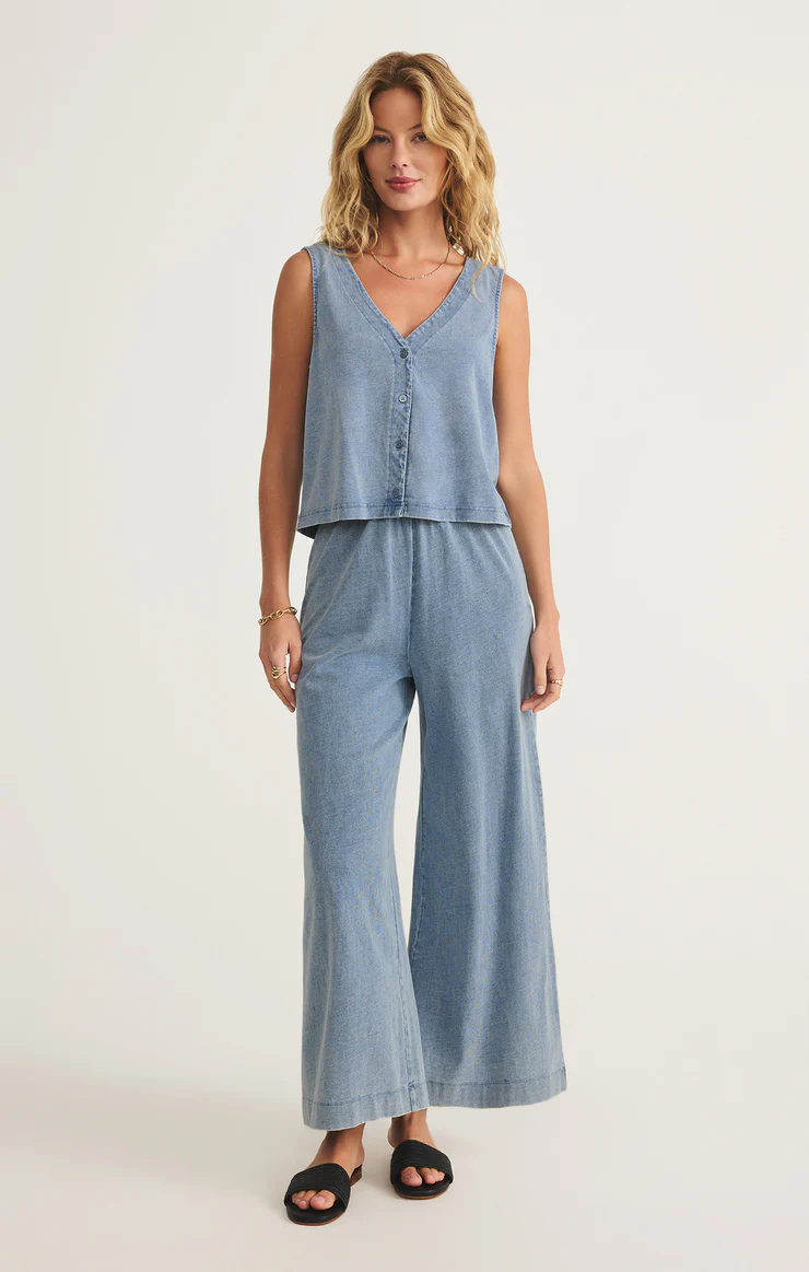 Z Supply Solace Jersey Denim Top