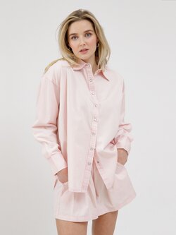 Brunette The Label Chambray Button Up W/ Pearl Snaps