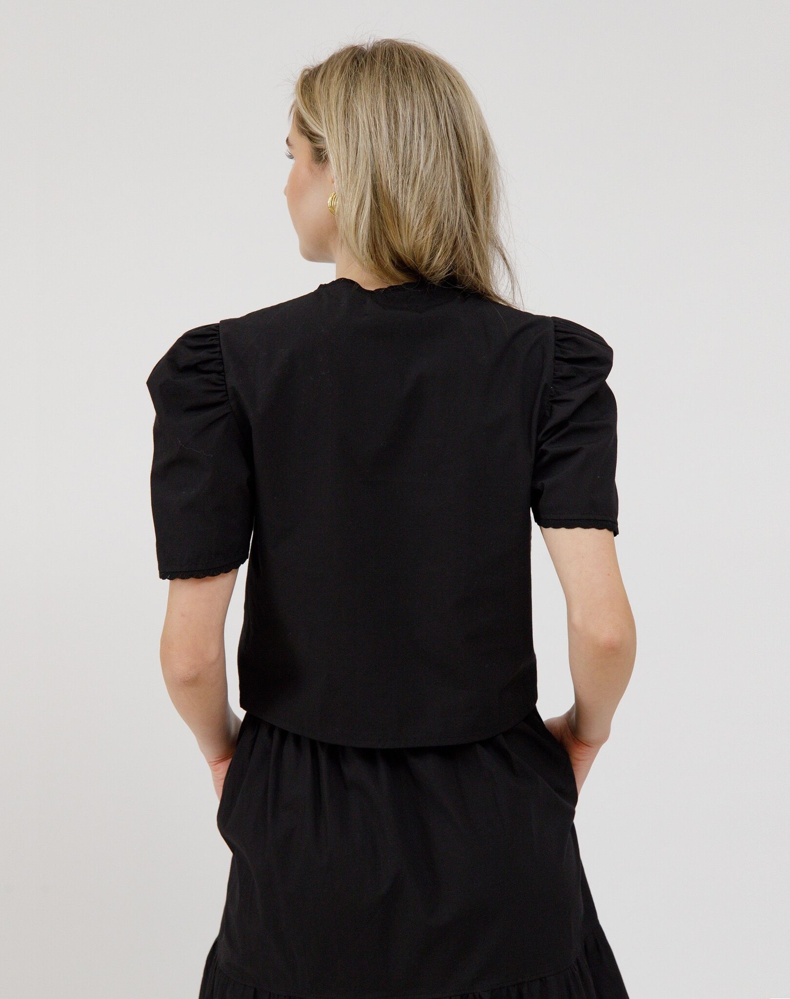 Brunette The Label Poplin Tie Up Top