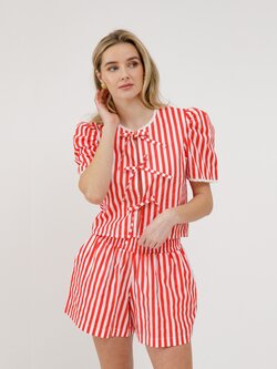 Brunette The Label Poplin Tie Up Top