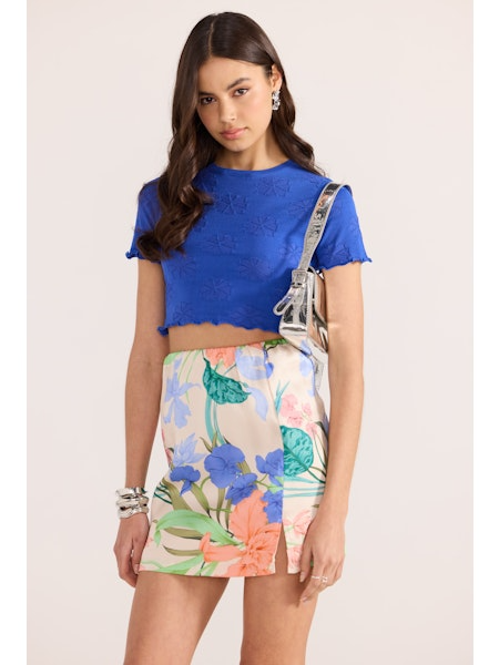 MinkPink Bowie Pointelle Knit Tee