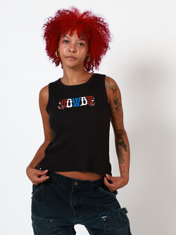 Girl Dangerous Howdy Glitter Rib Crop Tank