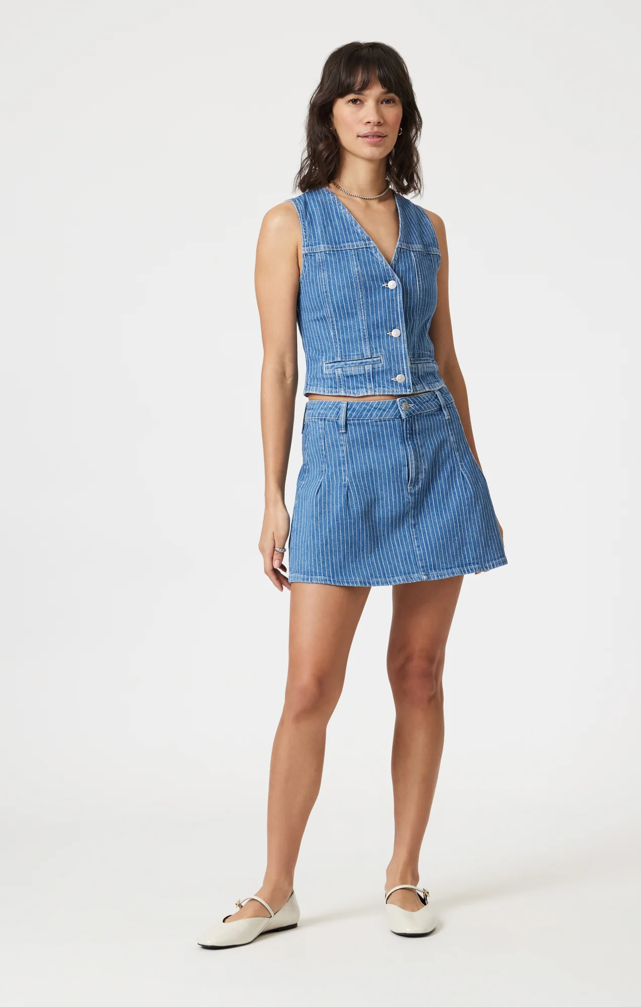 MAVI Summer Blue Stripe Skirt