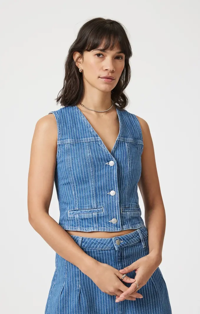 MAVI Merlin Blue Stripe Vest