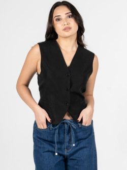 C'est Moi Linen Button Down Vest