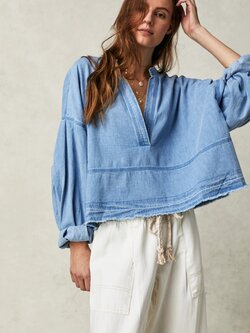 Free People Jude Denim Pullover