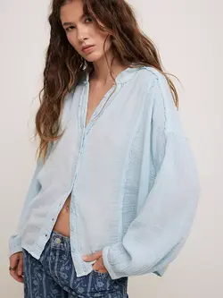 Free People Valley Double Cloth Top