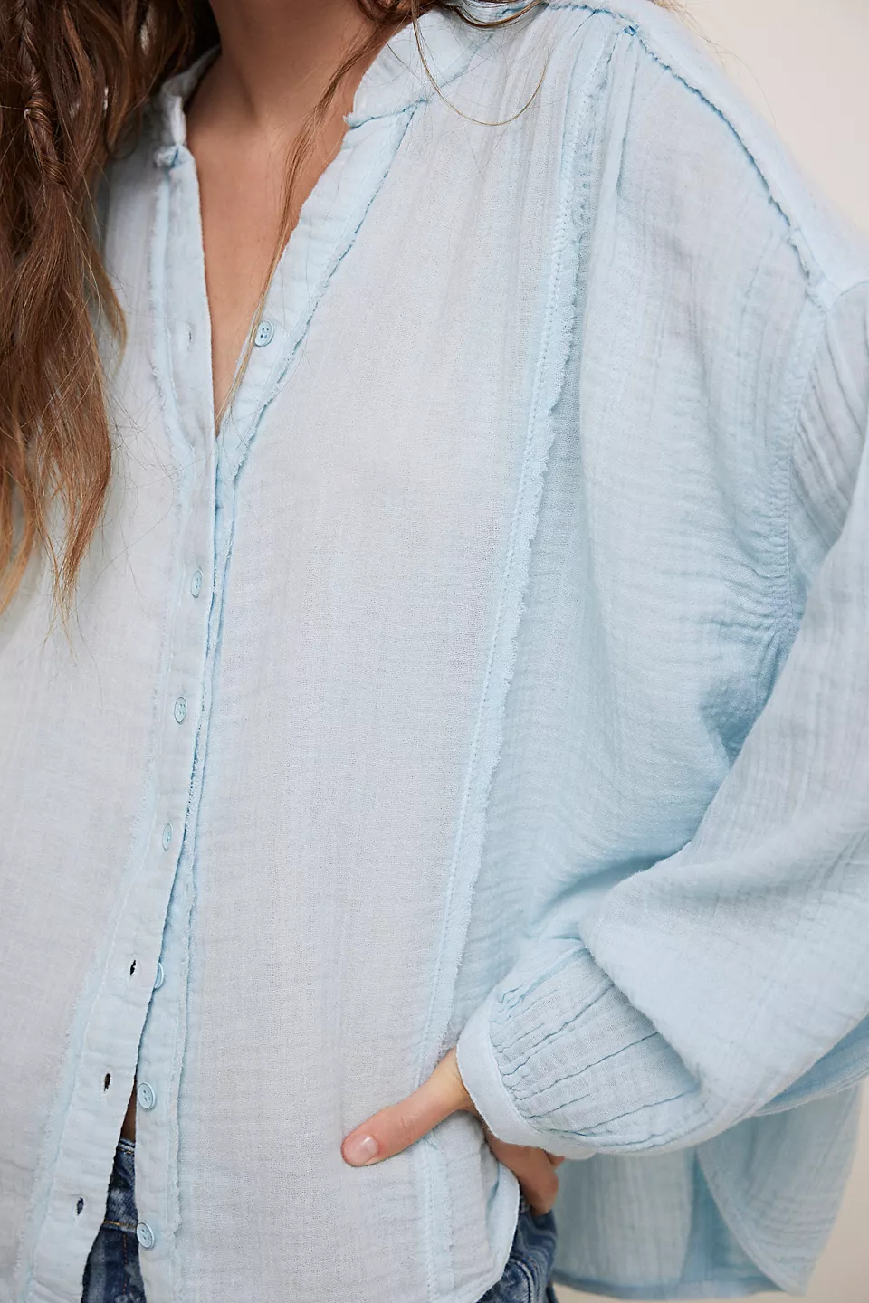 Free People Valley Double Cloth Top