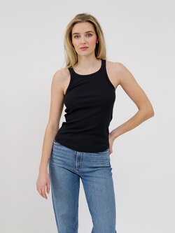 Brunette The Label Ribbed Tank Curved Hem