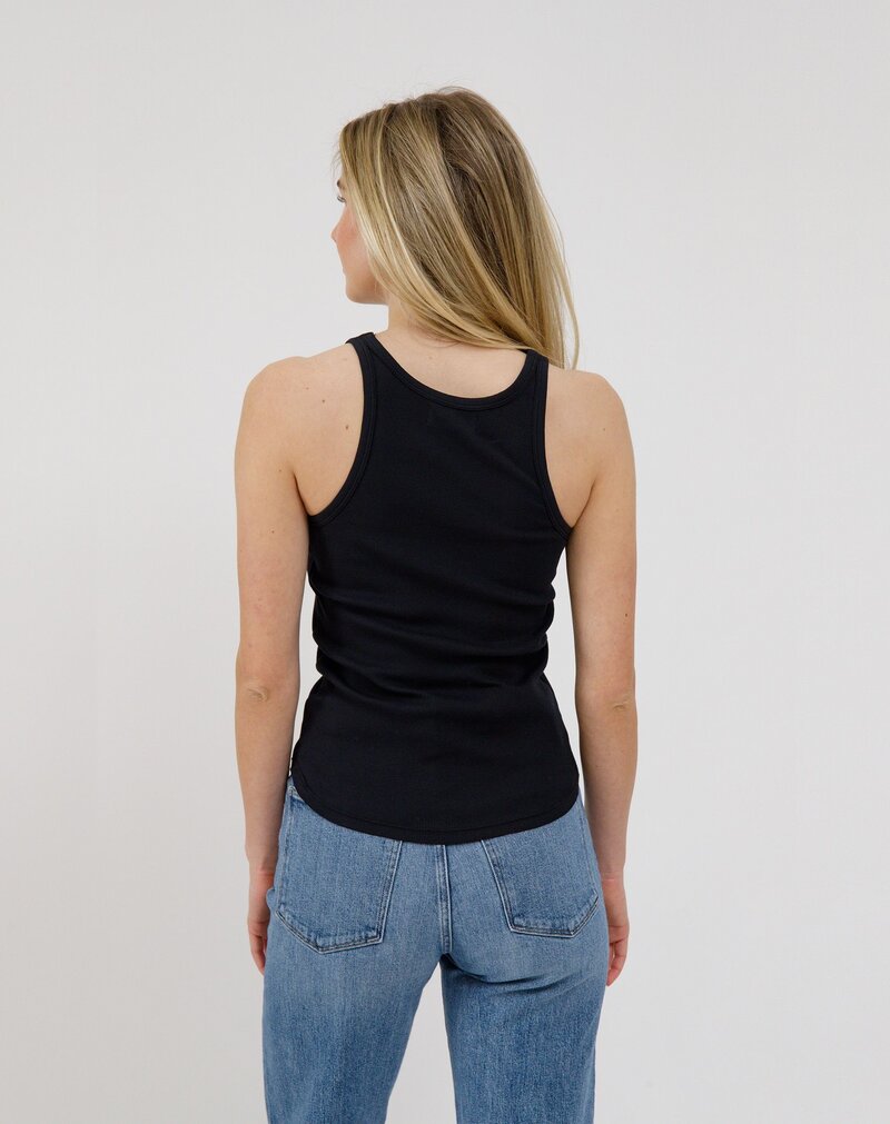 Brunette The Label Ribbed Tank Curved Hem