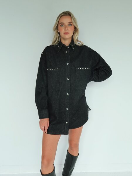 Brunette The Label Shania Denim Studded Jacket