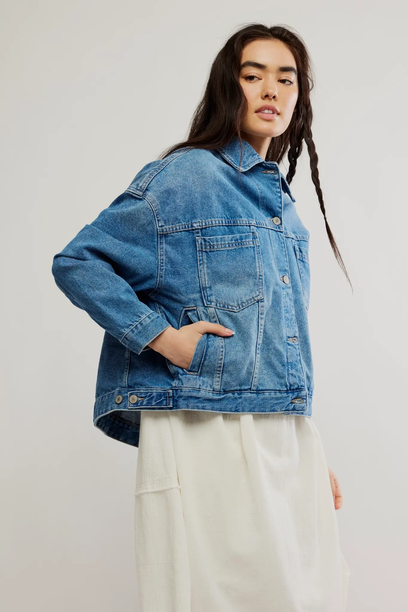 Free People Opal Swing Denim Jacket