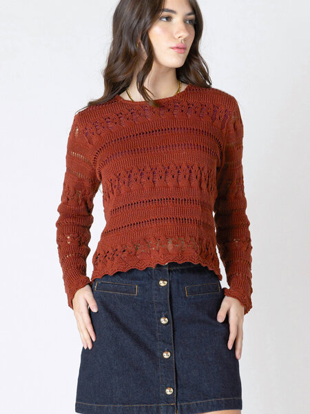 Dex Scallop Hem Crochet Top