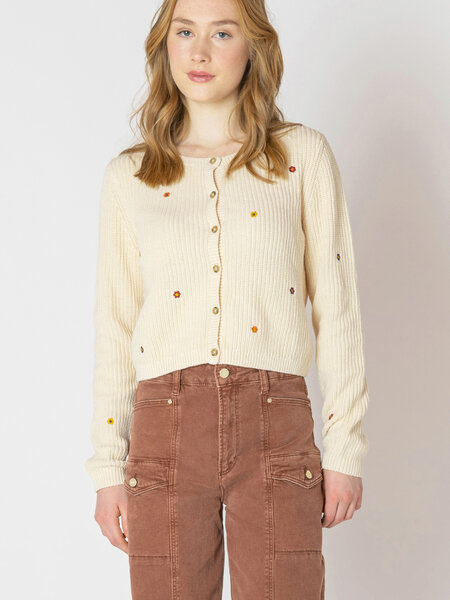 Dex Embroidered Crewneck Cardigan
