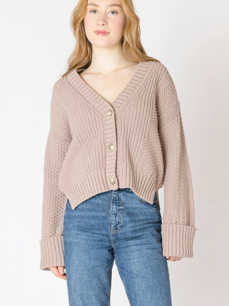 Dex Cuffed Sleeve Textured Cardigan