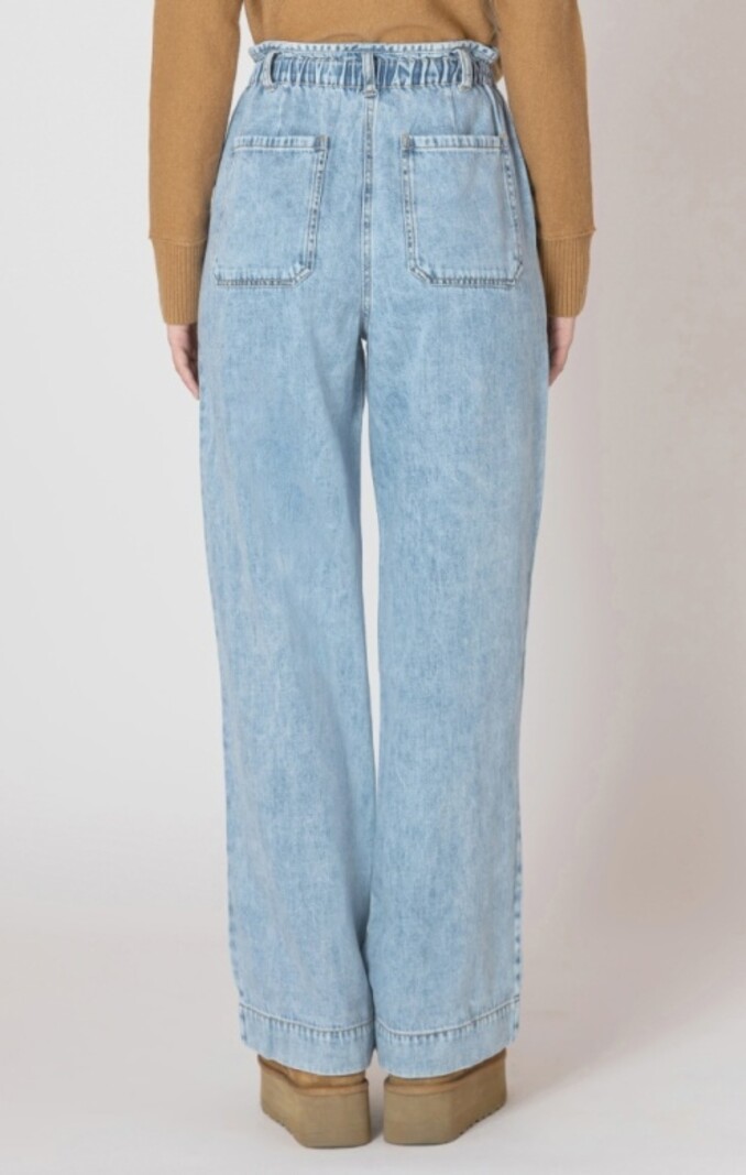 【WONDER WONDER】Pats Point Vintage Washing WideLong DenimPt Wide Leg Denim Pant - Dutch Growers Saskatoon