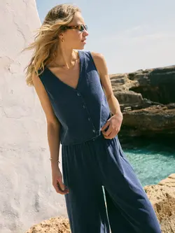 Z Supply Solace Jersey Denim Top