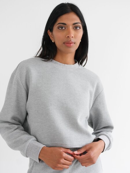 Brunette The Label Waffle Knit Boxy Top