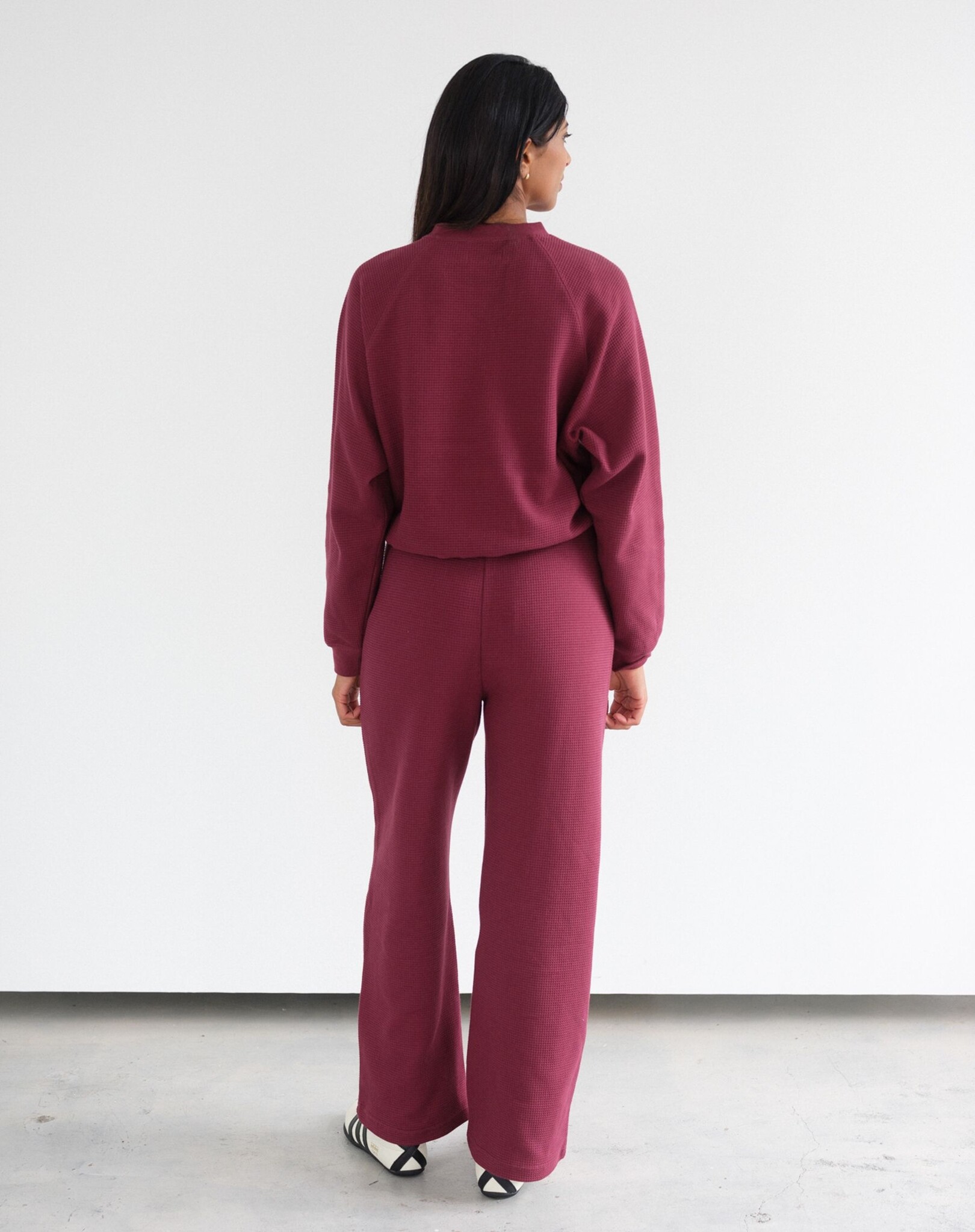 Brunette The Label Waffle Knit Raglan Top